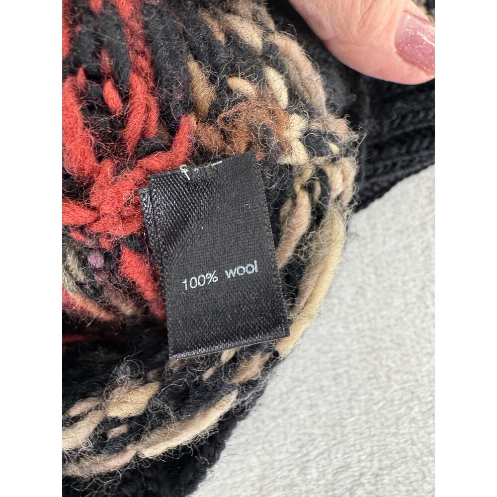 Peruvian Connection 100% Wool Black Multi Sweater… - image 6